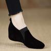 Sapatos Femininos com Solas Macias Que Não Cansam os Pés, Novos Sapatos de Salto Anabela com Bico Redondo, Confortáveis com Tiras Elásticas de Couro Nobuck, Sapatos Casuais e Versáteis para Mães