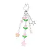 Ins Creativo Dulce Fresco Exquisito Lazo Corazón Estrella Tulipán Perla de Imitación Llavero Colgante para Bolso