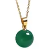 Nuevo Estilo Étnico Simple Colgante de Jade Hetiano Natural Artificial Ágata Collar Cadena para Clavícula de Moda Elegante para Mujer