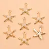 Múltiples Tipos de Colgantes Kc Gold Serie Oceánica de Concha, Caracola y Estrella de Mar, Accesorios Hechos a Mano para Pulseras y Collares DIY
