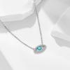 Collar de ojo de diablo con micro incrustaciones de circonita en plata esterlina S925 para mujer, cadena de clavícula de venta caliente transfronteriza retro europea y americana de nicho de lujo ligero