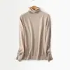 [Procesamiento Personalizado] Suéter de Punto de Seda de Morera y Cachemira de Color Sólido con Cuello Alto, Jersey de Cuello Alto, Mangas Largas