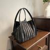 Set de Bolso Tejido a Mano a Rayas de Colores Nuevo Verano 2026 con Estilo Vintage, Bolso de Hombro y Bolso Cruzado Fresco y Sencillo