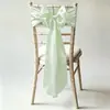 Tela para respaldo de silla de satén de imitación al por mayor de fábrica, cinta de satén específica para hotel, lazo de banderola floral para respaldo de silla de banquete de bodas