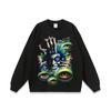 Camiseta de cuello redondo con calavera antigua lavada pesada estilo retro americano para hombre y mujer, estilo urbano moderno que combina con todo.