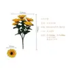 Ramo Simulad o Girasol Estilo Pastoral Europeo Decoración de Interiores Boda Juego de Flores Artificiales Girasol Simulad o en Maceta
