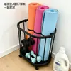 Cesta grande de armazenamento de tapete de yoga moderna e minimalista, organizador de equipamentos de ginástica, cesto de roupas sujas, cesto de armazenamento móvel com rodas