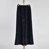 [Poá Levemente Flare] 26 Outono/Inverno Feminino Estilo Coreano Cintura Alta Retro Poá Levemente Flare Solto Casual Calça Longa