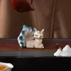 Argila Roxa Original de Yixing Feito à Mão Criativo Fofo Animal de Estimação para Chá Decoração de Casa Ornamento para Cerimônia do Chá Presente Brinquedo de Chá Que Pode Ser Usado para Criar uma Raposa de Nove Caudas