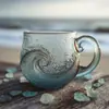Vaso de Vidrio con Ola de Mar Transfronterizo Hecho a Mano Vaso de Vidrio con Ola de Mar Hecho a Mano