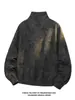 Chaqueta de cuero tie-dye mate para hombre, estilo retro americano primavera/otoño, top fresco y elegante, nueva chaqueta de cuero PU 2026