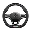 Aplicable a Cubierta de Volante para Volkswagen Golf 10-23 6/7/8pro Piel Sintética Rline Fibra de Carbono