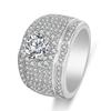 Anillo de Diamantes Tachonado para Hombre de Alta Lujo No Alergénico Anillo de Diamantes Tachonado para Hombre del Grupo de Lujo