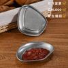 Plato para Salsa Retro de Acero Inoxidable 304 con Logo Personalizado Plato Asimétrico para Sabor Tazón para Aderezos Plato para Barbacoa Plato para Snacks