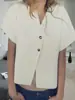 Top de Punto Transfronterizo Europeo y Americano Cárdigan Elegante Otoño 2024 Nuevo Top de Botones con Cuello en V Chaleco para Mujer