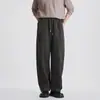 Calça casual ampla e fluida estilo Khmer Yizhi para homens, outono de 2026, cor sólida, caimento solto, versátil, calça reta moderna para o dia a dia