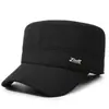 Gorro de invierno para hombre, forrado de forro polar para abrigar, protector de orejas, gorro de algodón, gorro de piel, adecuado para hombres de mediana edad y ancianos, gorro plano engrosado para clima frío