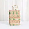 Bolsa de Tela Impresa Navideña Regalo de Fiesta Bolsa de Regalo Bolsa de Papel Kraft Bolsa de Empaque para Ropa de Compras Venta al por Mayor