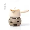 Olla de Cerámica Blanca para Té en Estufa de Cerramiento Tetera de Leche para Té Olla para Hervir Agua Olla Lateral para Hervir Agua