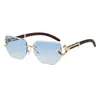 Gafas de sol retro sin montura con borde cortado 5004 para mujer, Gafas nuevas de alta gama europeas y americanas, Gafas de sol versátiles para protección solar transfronteriza para hombre