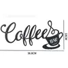Metal Hierro Taza de Café Decoración de Pared Letrero de Arte Decoración de Pared de Taza de Café Manualidades Pared de Fondo Pared de Cocina Colgante de Pared Silueta