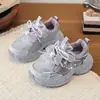 Zapatos Deportivos para Niñas 2026 Primavera Nuevos Malla Moño Perla Suela Suave Transpirables Antideslizantes Versátiles Zapatos para Niños Papá