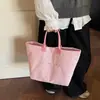 Bolsa de Tela Lisa de Color Sólido para Mujer, Bolsa Versátil de Gran Capacidad para el Día a Día, Bolso de Mano Simple y Elegante, Bolso de Hombro, Bolso de Axila