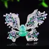 Broche Retro Estilo Chino de Calabaza Verde con Diseño Único, Broche de Mariposa Hueca, Accesorio de Ropa de Lujo de Alta Gama Regalo