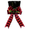Chapéu Decorativo Árvore de Natal Transfronteiriço com Laço de Lantejoulas Pretas Estrela de Ponta de Árvore Dobrável Decoração de Festa de Feriado