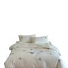 Juego de Cuatro Piezas de Algodón de Fibra Larga Satín 100S Color Blanco Cremoso, Funda Nórdica Estilo Femenino para Dormir Desnudo, Ropa de Cama de Algodón Puro