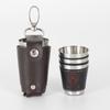 Suministro directo de fábrica 30ml acero inoxidable cónico cuero copa de vino copa de vino pequeña copa de vino copa para licores venta al por mayor