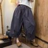 Pantalones Harlan casuales de algodón, holgados, adelgazantes, estilo retro artístico, primavera y verano 2025 para mujer