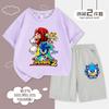 Roupa Infantil Sonic the Hedgehog para Meninos Verão 2025 Nova Camiseta Infantil de Verão Fina de Manga Curta Roupas para Meninos