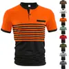 Camisa Polo de Manga Corta con Estampado de Rayas para Hombre de Verano Transfronteriza Amazon Camiseta de Manga Corta Camisa Polo Casual de Negocios
