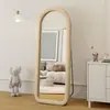 Espejo de cuerpo entero, espejo de tocador para uso doméstico, espejo de pie, espejo de pared, adecuado para habitaciones de niñas, espejo de maquillaje, de pared, grande, espejo de prueba tridimensional