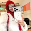 Adecuado para funda de teléfono iPhone 17 Pro Max de lunares negros ingleses, estilo nicho de lujo ligero, modelo nuevo para Apple 16 Plus y 15