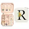 Caja de joyería portátil exquisita de alta gama en color de stock logo impreso caja de joyería aretes anillo caja de almacenamiento de joyería