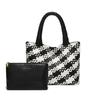 Texted Hand-woven Bag Casual Grande Capacidade Tote Bag Verão Nova Moda Comuting All-match Bolsa de Ombro para Mulheres