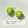Brote TiernoAmarillo-Verde Pintura Acrílica Forma de Corazón Gato Kt Lazo Accesorios Material para Cadena de Teléfono DIY