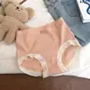 Textura de Grão de Pessegueiro Menina Japonesa de Alto Valor Roupa Íntima Sem Costura Alta Elasticidade Algodão Respirável no Fundilho Doce Calcinha Triângulo de Cintura Média