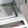 Tampa de vidro isolamento mesa de restaurante food truck isolamento mesa vegetais no vapor display gabinete piscina de sopa aço inoxidável comercial