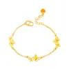 Pulseira Borboleta Imitação Ouro 24K de Luxo Leve, Estilo Coreano, Doce e na Moda para Meninas, Popular em Transmissões Ao Vivo, Banhada a Ouro, Atacado, Dropshipping Disponível
