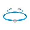 Pulsera de Nudo Chino de Colores Tejida a Mano de Nuevo Estilo Transfronteriza Simple Brillante con Forma de Corazón Ajustable Pulsera Personalizada para Pareja