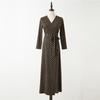 Vestido Longo Estampado Elegante Estilo Coreano Mature Peça Única Vestido Envelope para Mulheres Pg Dvf2025 Novo Estilo Primavera e Outono