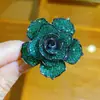 Broche de Zirconia Rosa Brillante Transfronterizo, Pin de Ramo de Lujo de Alta Gama, Accesorio para Ropa de Abrigo, Corsage en Stock