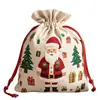Amazon Wholesale Bolsas de Algodón Lona con Cordón de Gran Capacidad para Navidad para Personas Mayores y Niños, Bolsas de Regalo para Fiesta de Dulces de Manzana