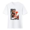Camiseta de animación de El ataque de un gigante que rodea a una pareja de estudiantes de manga corta, un soldado de segunda dimensión, una camiseta de algodón Allen larga de manga corta.