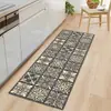 Tapetes de Piso para Cozinha São Antiderrapantes e à Prova de Óleo, Tapetes Laváveis e Sem Necessidade de Lavagem, Tapetes Longos de Veludo de Cristal Espessados, Tapetes Absorventes de Água e de Secagem Rápida