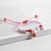 Pulseira Ajustável de Fio Vermelho para o Ano de Nascimento, Signo Rato, Pulseira Trançada Amuleto da Sorte Estilo Chinês, Suprimento de Feira, Potencializador de Sorte para o Ano Novo