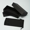 Estuche para gafas con tapa juego de tres piezas estuche para gafas con patrón de lichi caja de cartón blanco cepillado tamaño pequeño negro cepillado traje imprimible